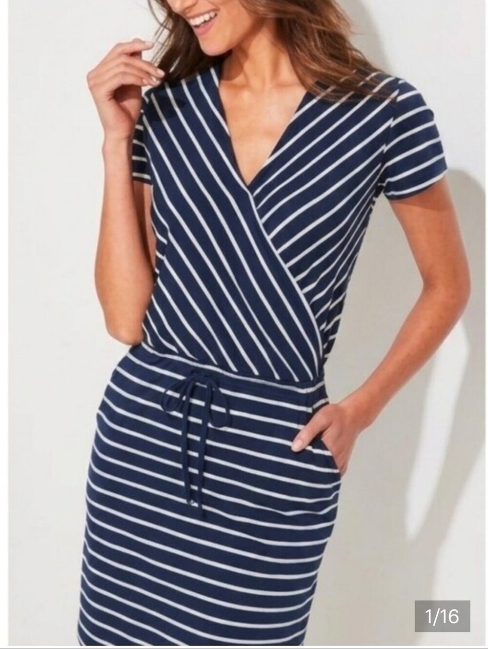 Vineyard Vines Navy & White Striped Wrap Dress